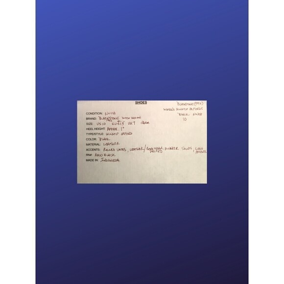 BLACKSTONE Luxury Brogue Wingtip Oxford, AM10 BLACK, Men’s 8.5/Women’s 10, NWOB - Picture 10 of 10